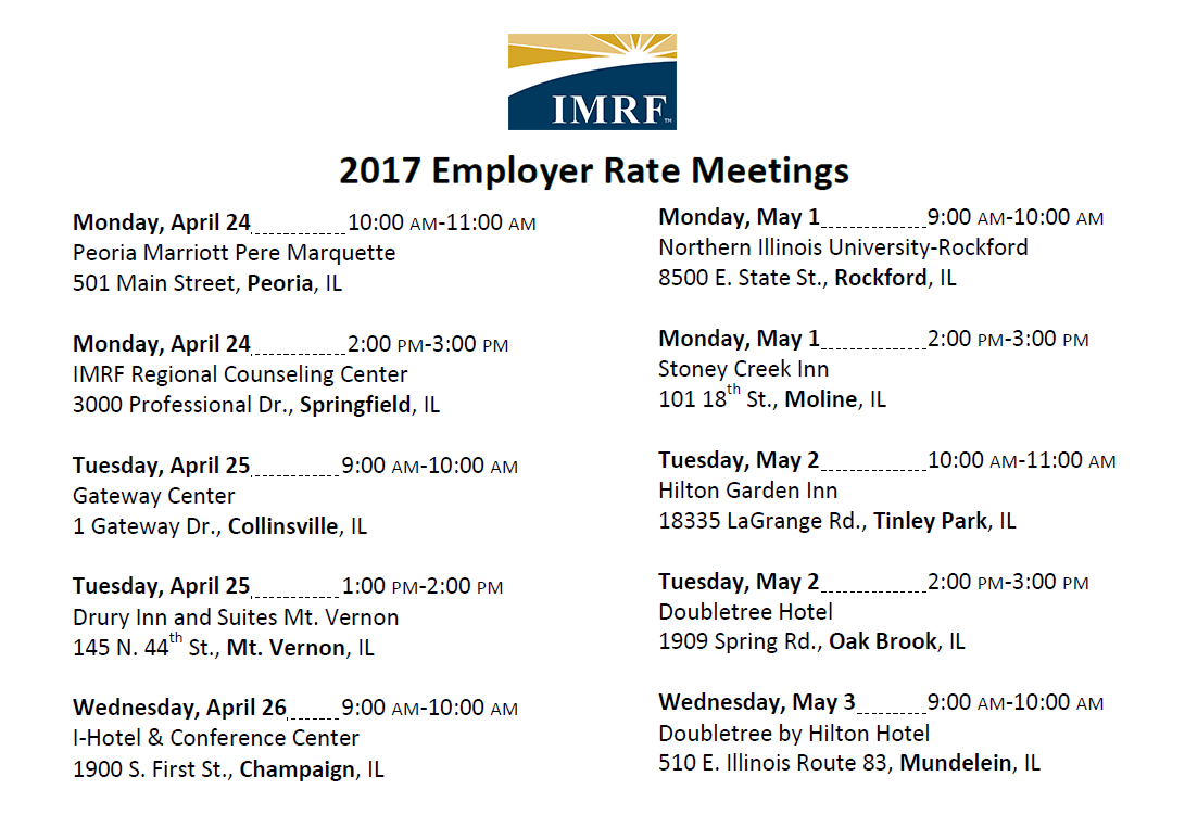 2017 Rate Meetings