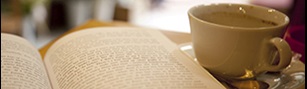 Book with coffee
