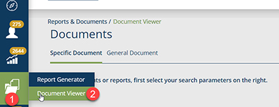 Employer Documents Viewer Menu