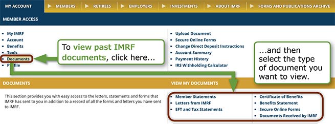 Member Access Retiree View Your Documents