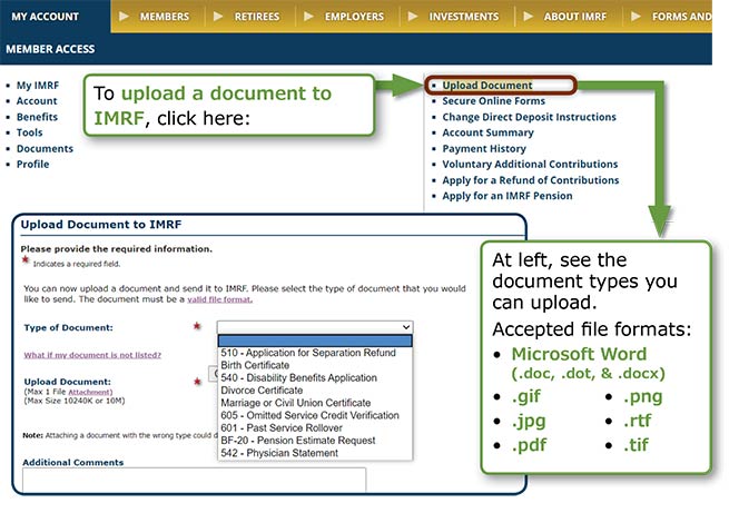 Member Access Upload Documents