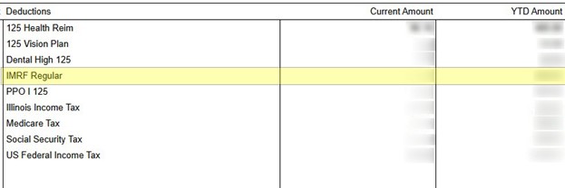 Your IMRF contribution table