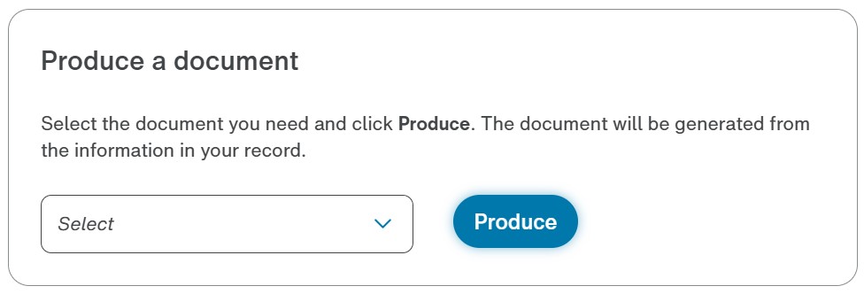 Produce a Document Screen