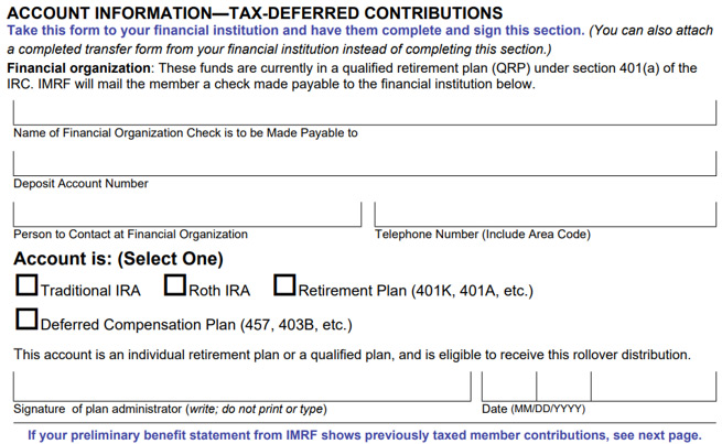 Tax deferred account info