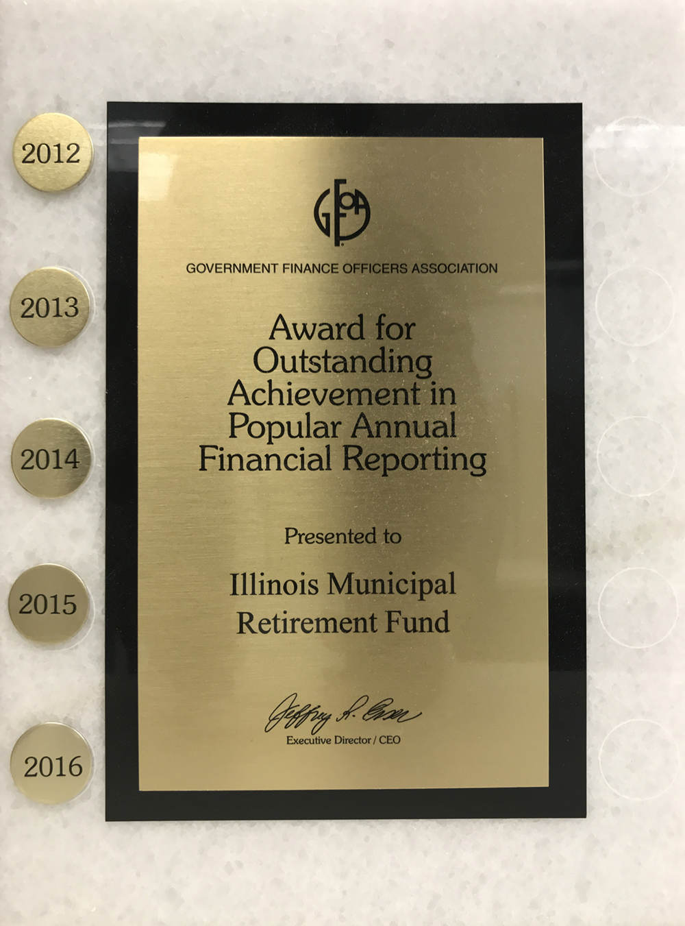 PAFR Award for 2016 Report