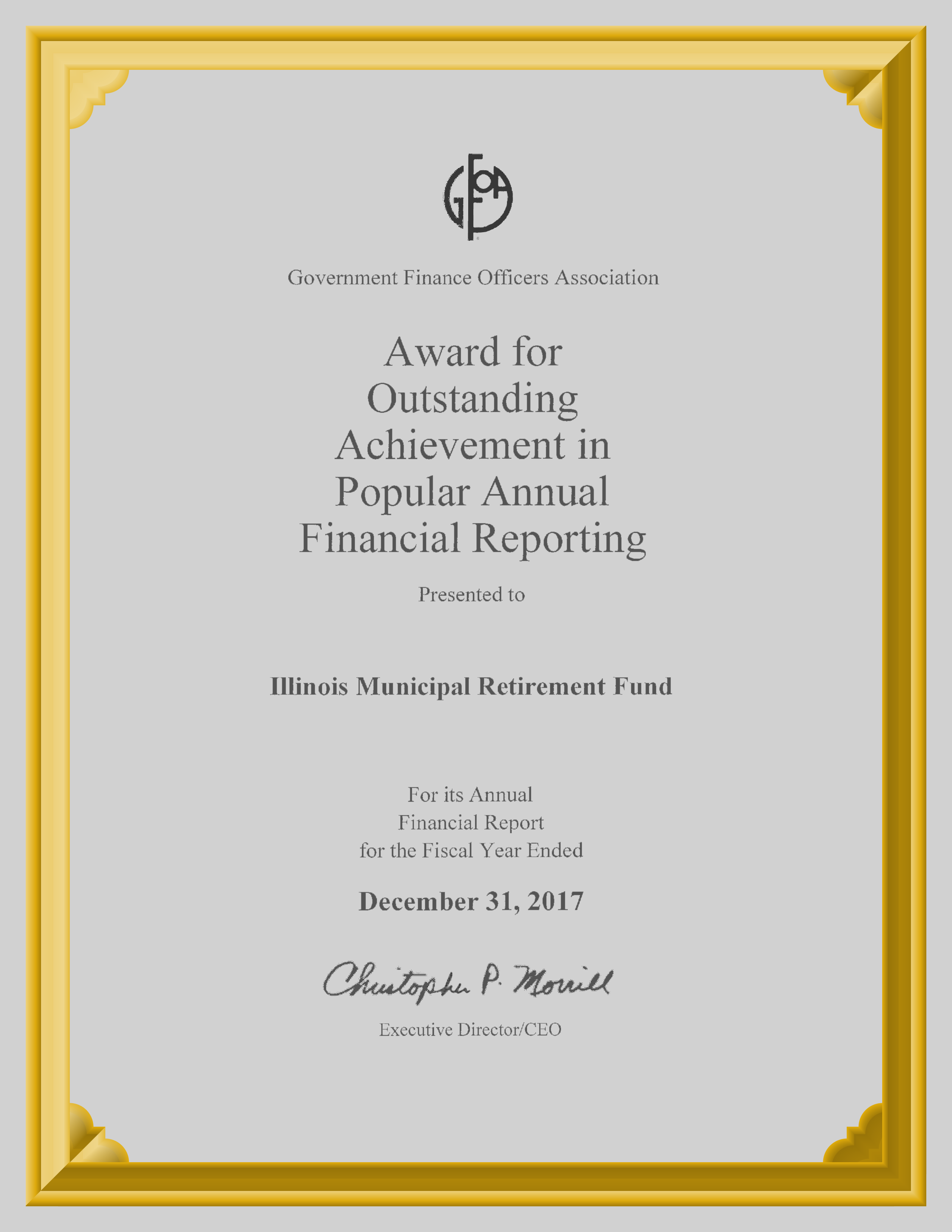 GFOA PAFR Award 2017